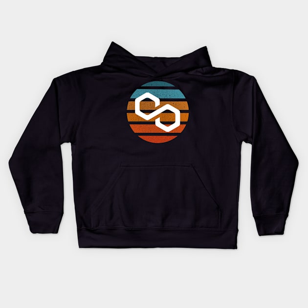 Polygon - Bold & Vibrant Crypto Design Kids Hoodie by RetroandMangaarts